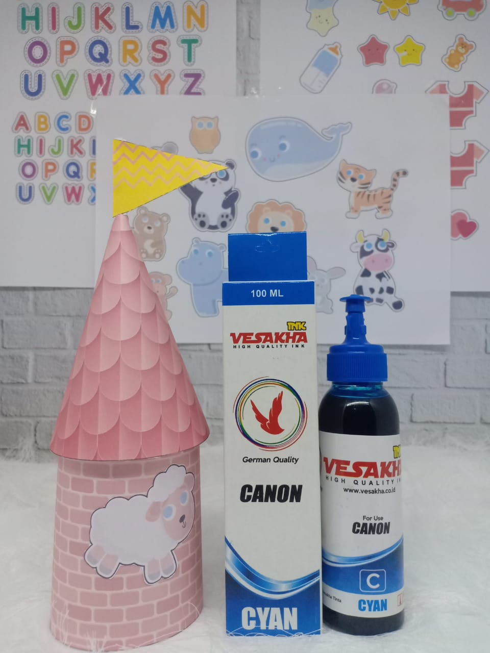 Deskripsi Vesakha Ink Canon CYAN 100 ml • Bahan liquid terbaik bebas endapan  • Gamut warna luas  • Bebas alkohol aman bagi Head printer  • Warna tidak mudah pudar