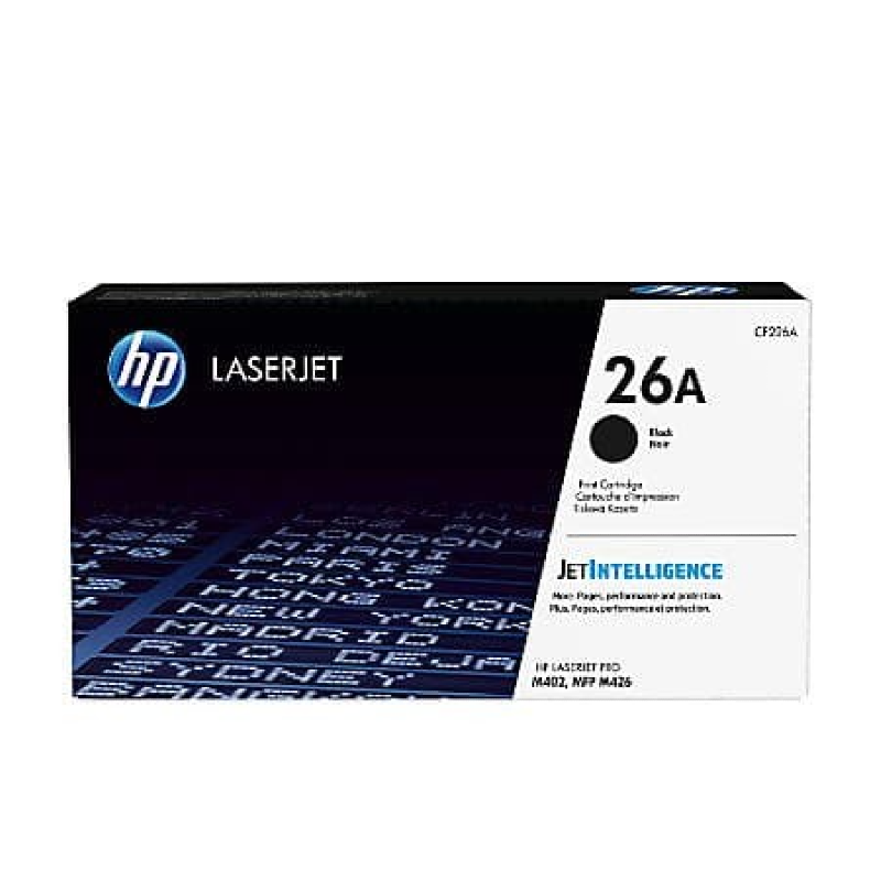 Toner HP CF226A (26A) Black adalah toner original dari HP yang dirancang untuk memberikan hasil cetak hitam-putih yang tajam, bersih, dan profesional